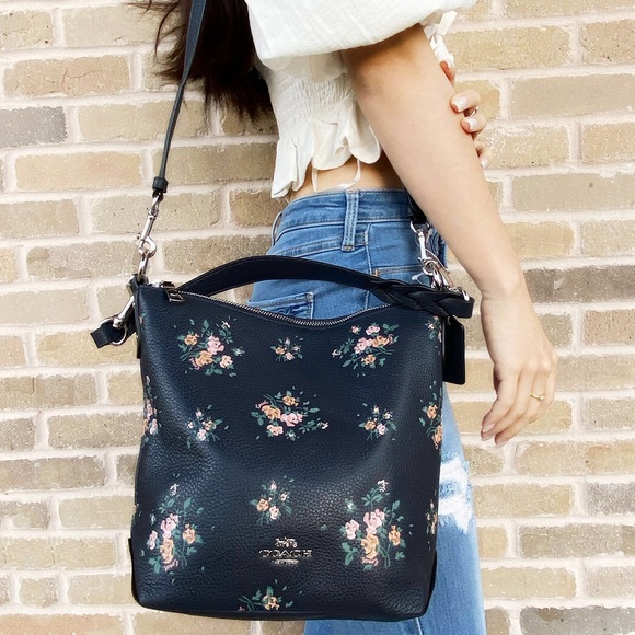coach blue floral bag
